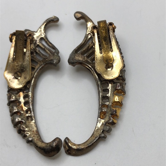 Crystal Crawler Antique Clip On Earrings - Picture 4 of 7